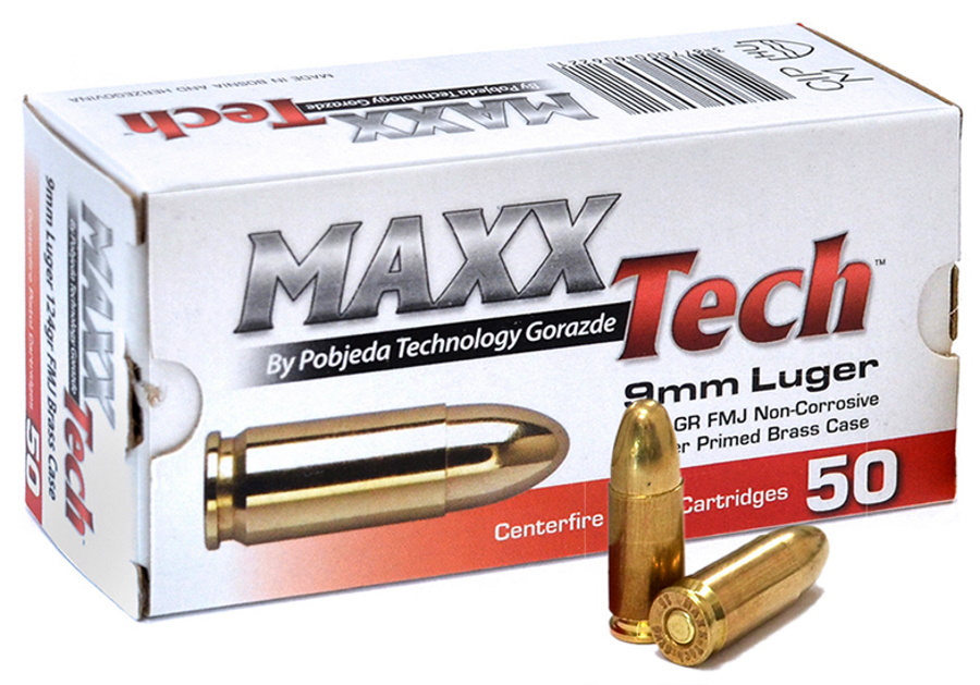 MaxxTech 124 gr, FMJ